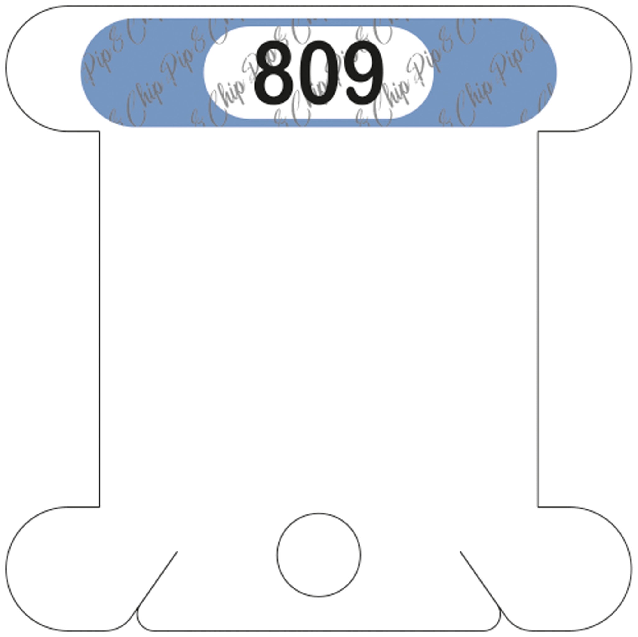 DMC 809 acrylic bobbin – Pip and Chip
