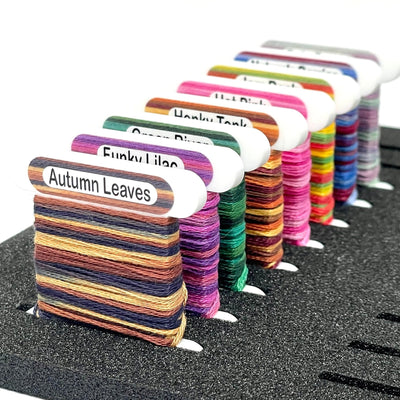 ThreadworX acrylic bobbins (x278) with printed number and colour swatch