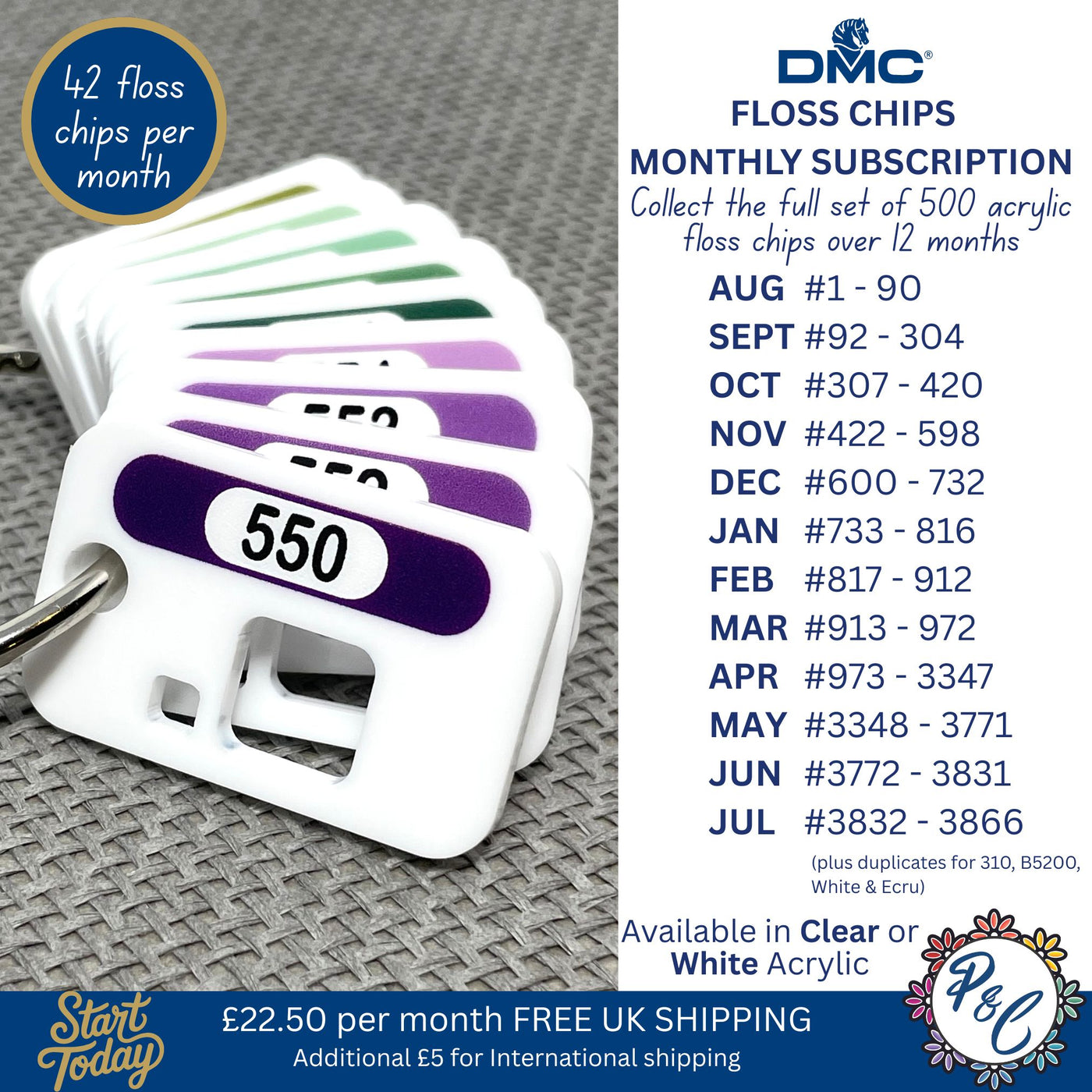 DMC Acrylic Floss Chip Club (12 months)