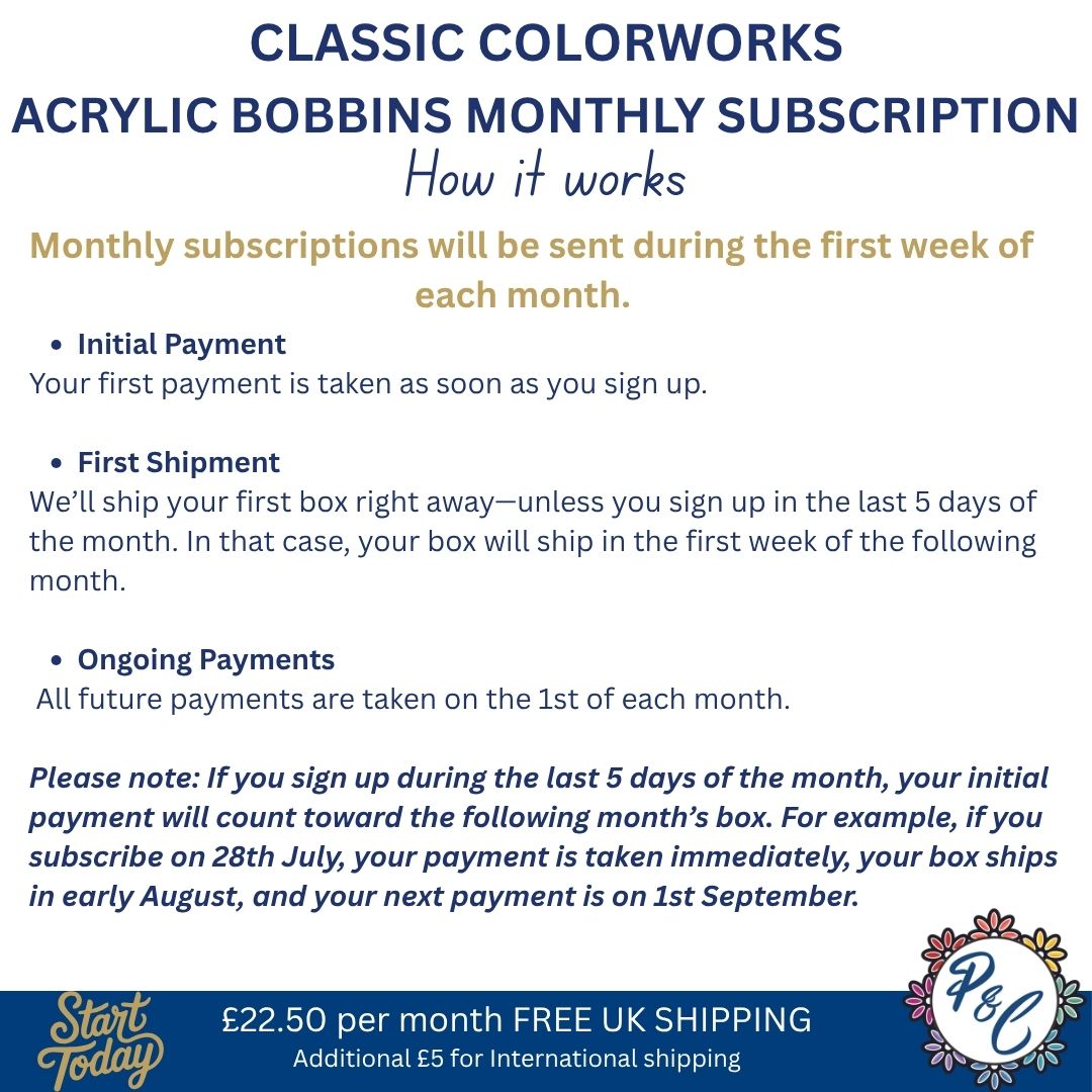 Classic Colorworks Acrylic Bobbin Club (7 months)