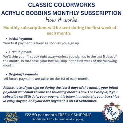 Classic Colorworks Acrylic Bobbin Club (7 months)
