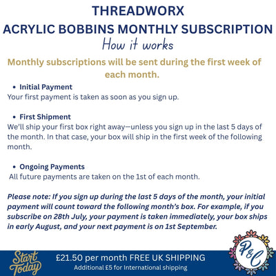 Threadworx Acrylic Bobbin Club (8 months)