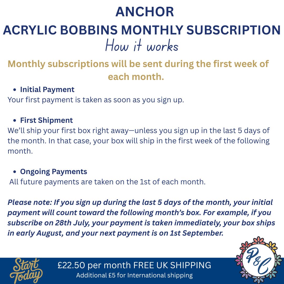 Anchor Acrylic Bobbin Club (11 months)