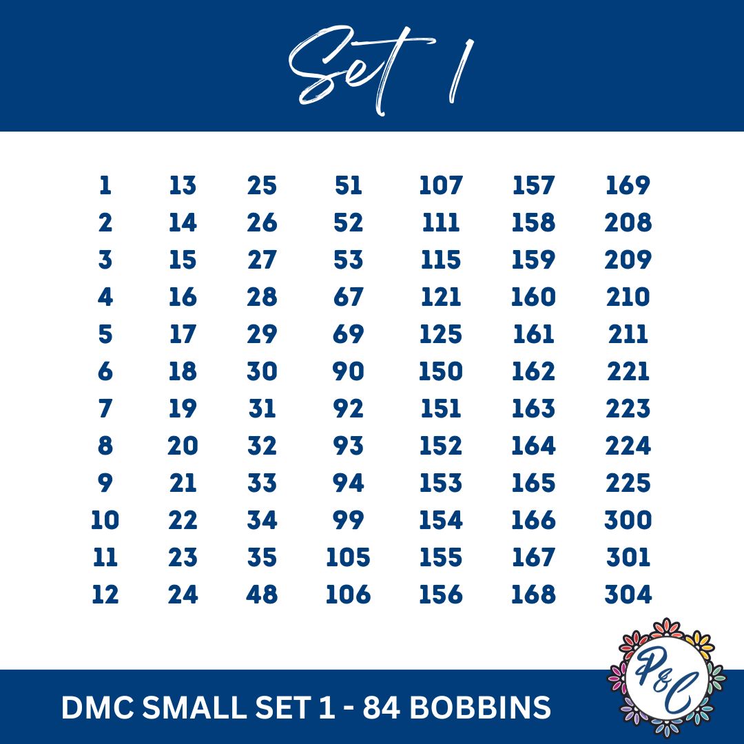 DMC Clear 3mm Acrylic Bobbins | 6 small sets | 84 bobbins per set