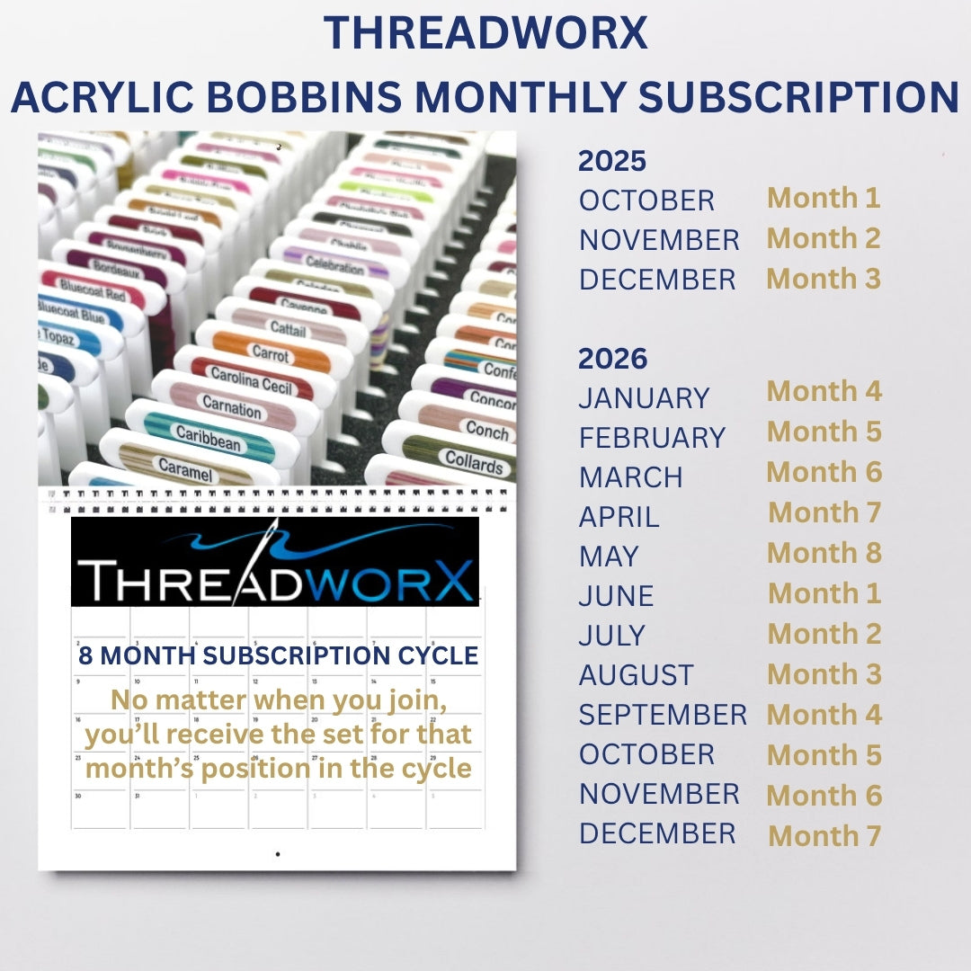 Threadworx Acrylic Bobbin Club (8 months)
