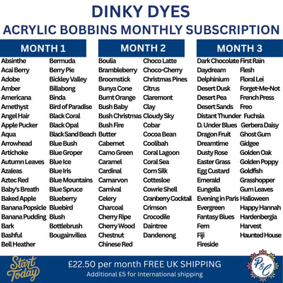 Dinky Dyes Acrylic Bobbin Club (8 months)