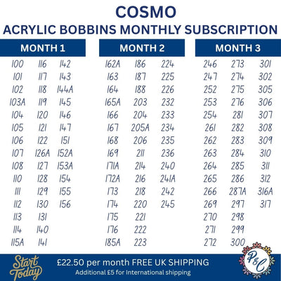 Cosmo Acrylic Bobbin Club (12 months)