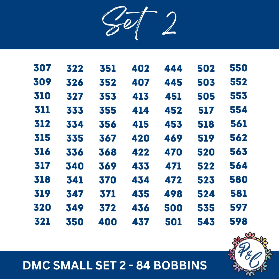 DMC Clear 3mm Acrylic Bobbins | 6 small sets | 84 bobbins per set
