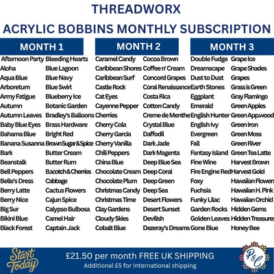 Threadworx Acrylic Bobbin Club (8 months)