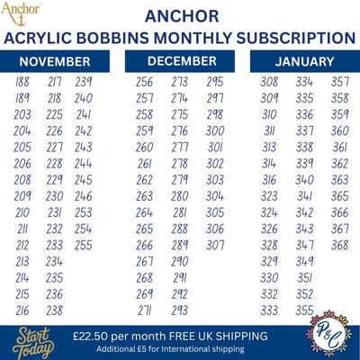 Anchor Acrylic Bobbin Club (11 months)