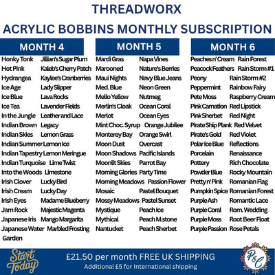 Threadworx Acrylic Bobbin Club (8 months)