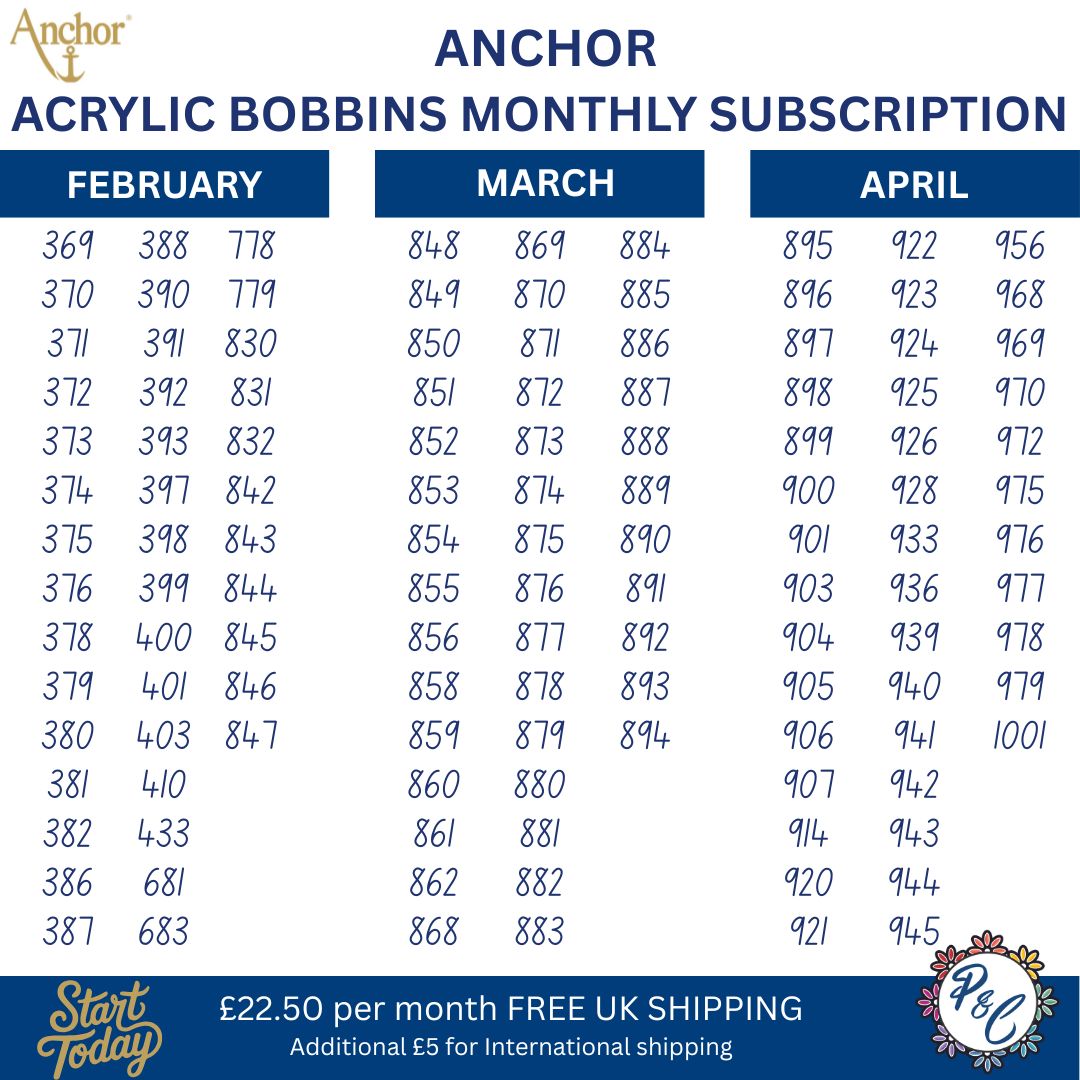 Anchor Acrylic Bobbin Club (11 months)