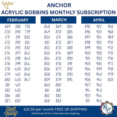 Anchor Acrylic Bobbin Club (11 months)