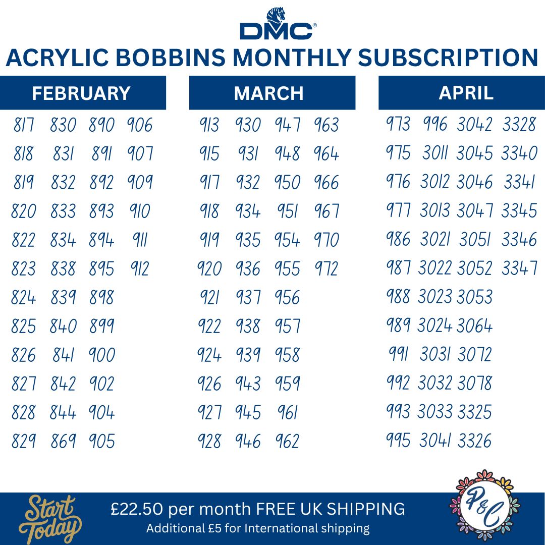DMC Acrylic Bobbin Club (12 months)