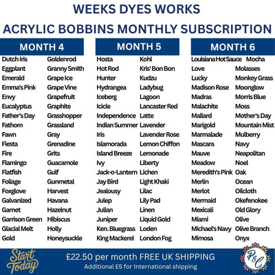 Weeks Dye Works Acrylic Bobbin Club (9 months)