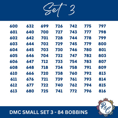 DMC Clear 3mm Acrylic Bobbins | 6 small sets | 84 bobbins per set