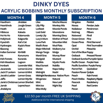 Dinky Dyes Acrylic Bobbin Club (8 months)
