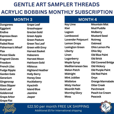 Gentle Art Sampler Acrylic Bobbin Club (6 months)