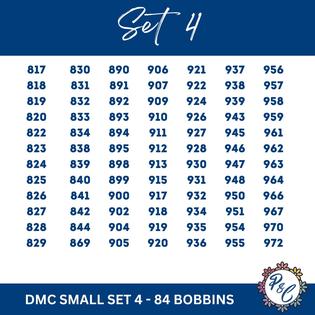 DMC Clear 3mm Acrylic Bobbins | 6 small sets | 84 bobbins per set