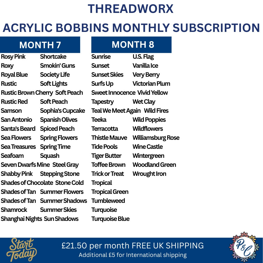 Threadworx Acrylic Bobbin Club (8 months)