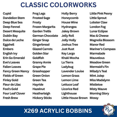 Classic Colorworks 3mm Acrylic Bobbins | White or Clear | x269 bobbins