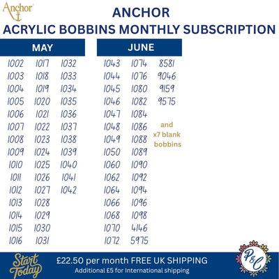 Anchor Acrylic Bobbin Club (11 months)