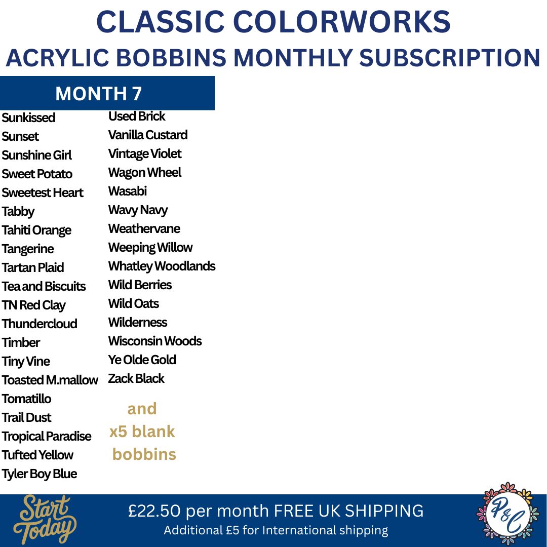Classic Colorworks Acrylic Bobbin Club (7 months)