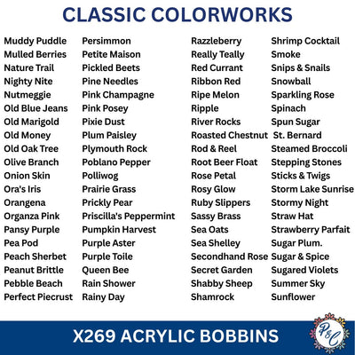 Classic Colorworks 3mm Acrylic Bobbins | White or Clear | x269 bobbins
