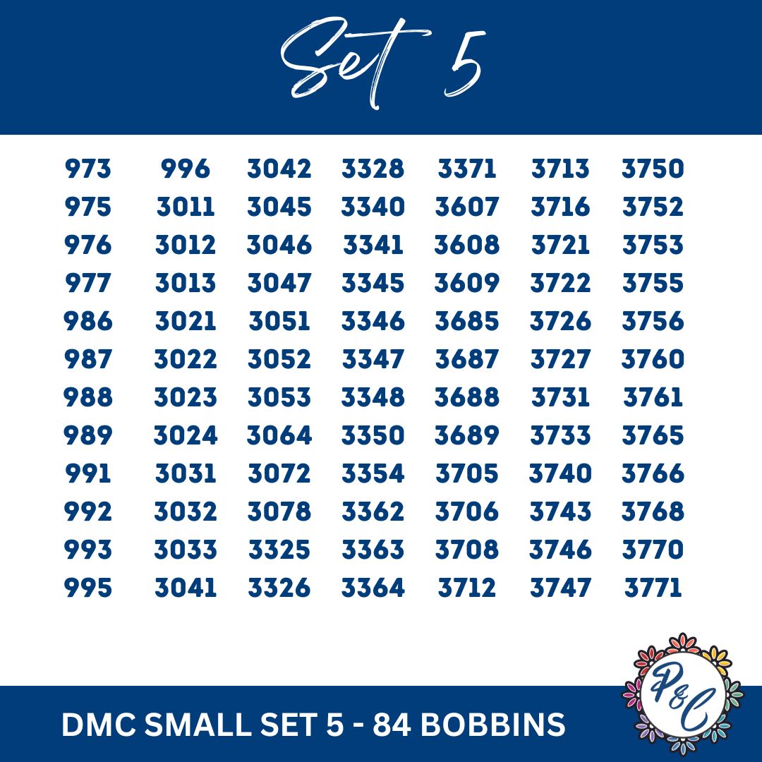 DMC Clear 3mm Acrylic Bobbins | 6 small sets | 84 bobbins per set