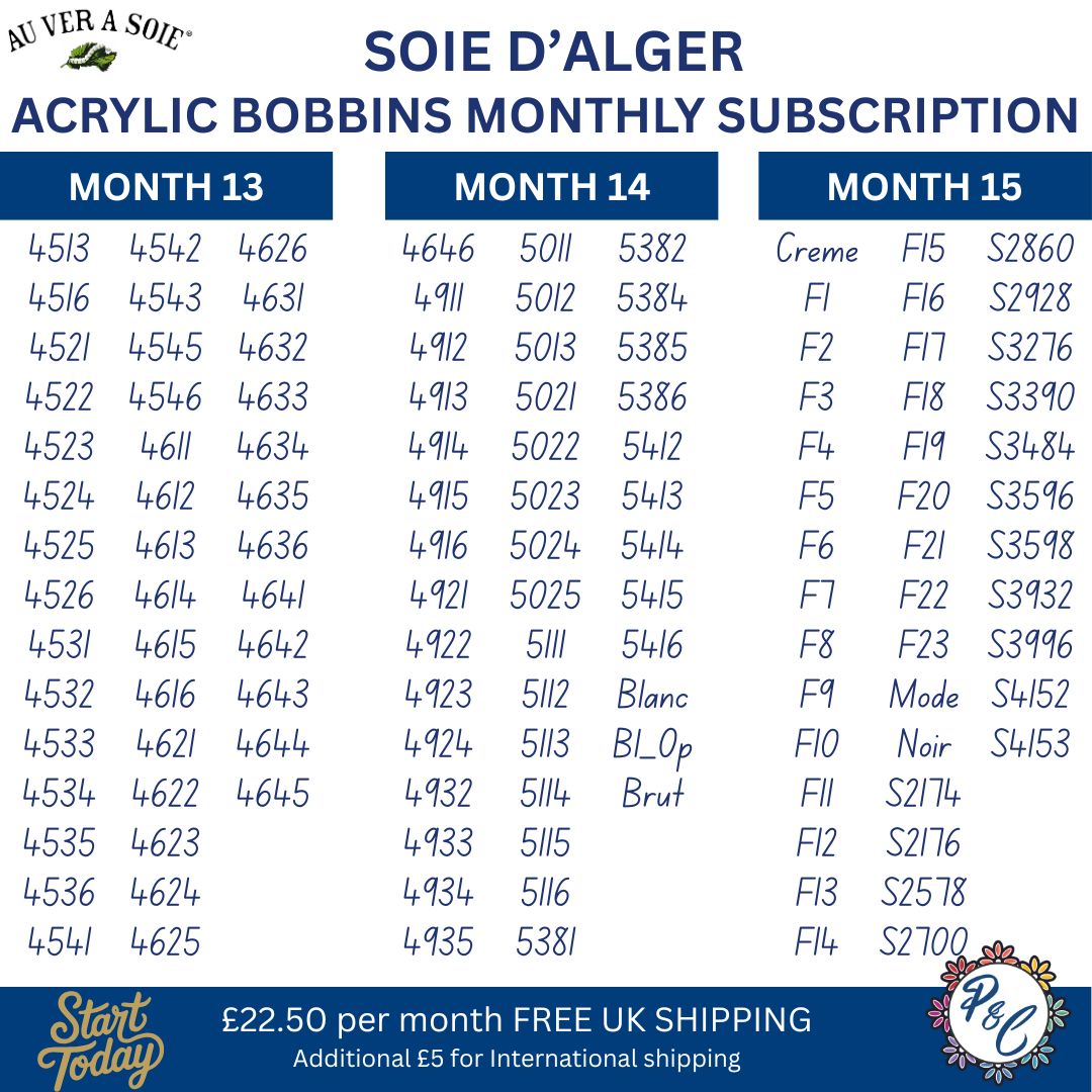 Soie d'Alger Acrylic Bobbin Club (15 months)