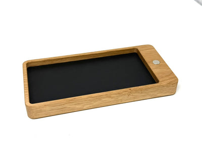 Large Magnetic Solid Wood Modular Tray | Vegan Leather Insert & Needle Minder Magnet