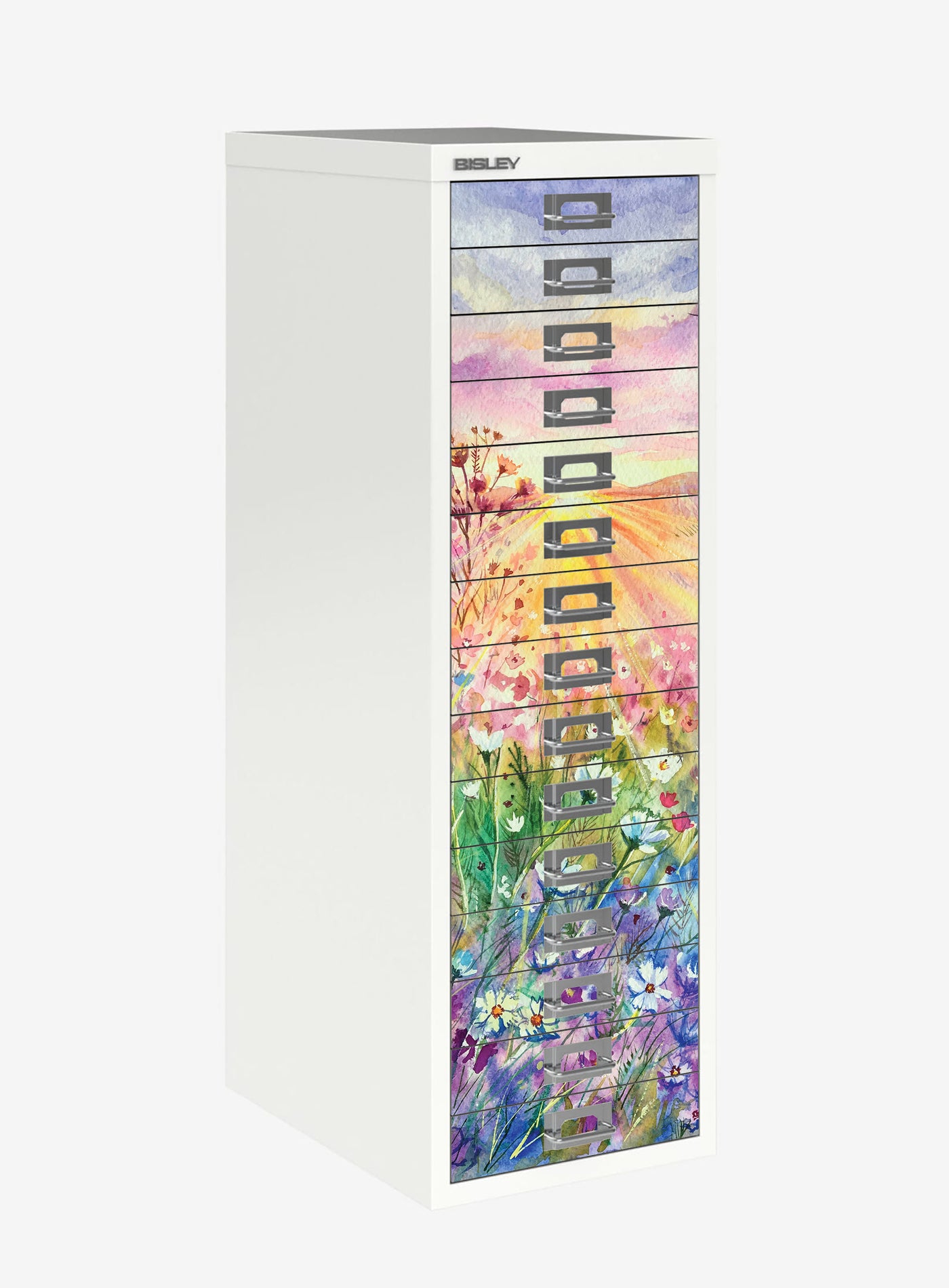 Sunrise Meadows decals for Bisley 10 or 15 drawer cabinet (not included)