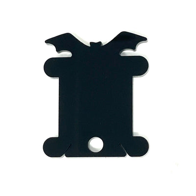 Halloween Bat shaped black acrylic cross stitch storage bobbin by Pip and Chip  