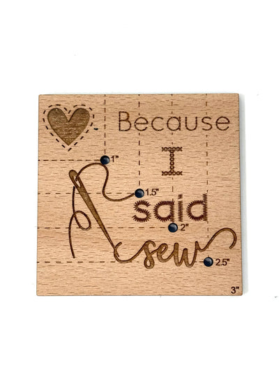 'Because I said sew' corner gauge tool