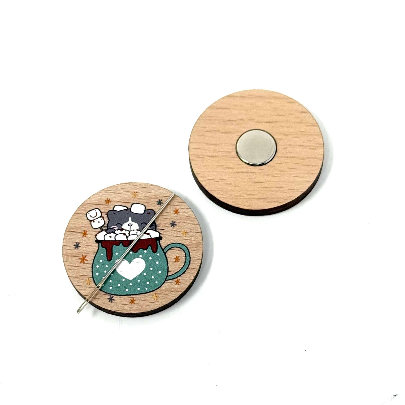 Reversible 'Cat-Cups' Needle Minder