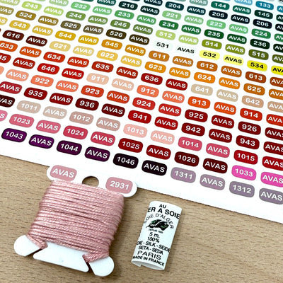 Mini colour vinyl labels for D'Alger Silks by Au Ver A Soie | x623 colours