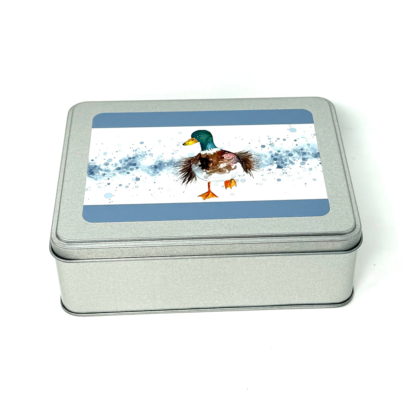 Quackers WIP bobbin storage tin with foam insert to hold 30 bobbins for cross stitch / embroidery projects