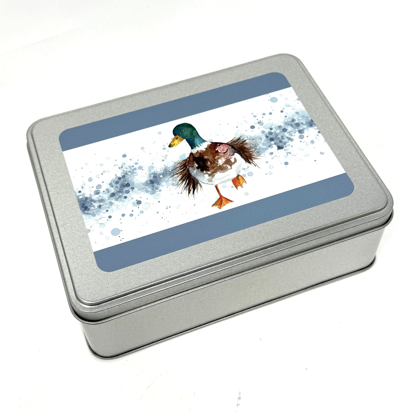 Quackers WIP bobbin storage tin with foam insert to hold 30 bobbins for cross stitch / embroidery projects