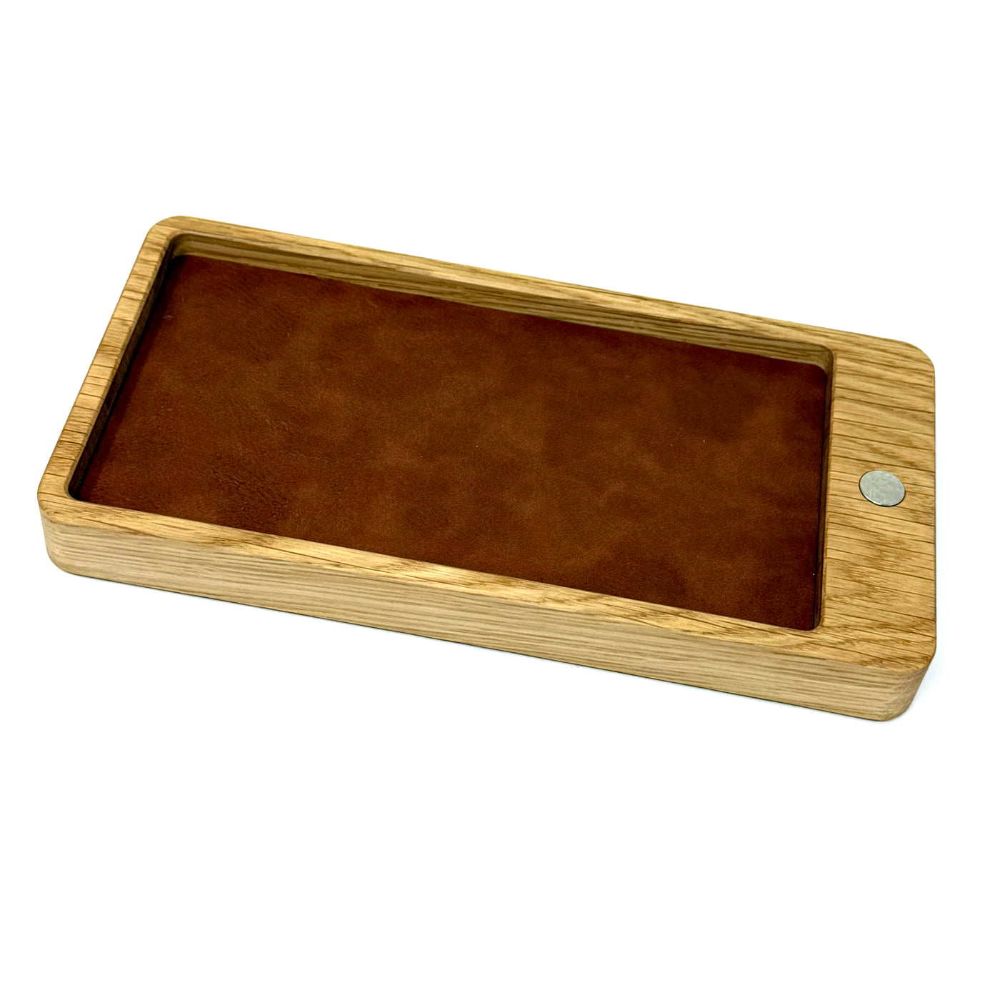 Large Magnetic Solid Wood Modular Tray | Vegan Leather Insert & Needle Minder Magnet