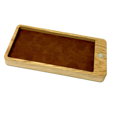 Large Magnetic Solid Wood Modular Tray | Vegan Leather Insert & Needle Minder Magnet