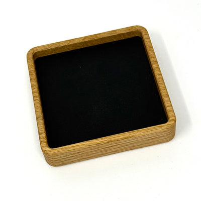 Small Magnetic Solid Wood Modular Tray | Tray with vegan leather insert