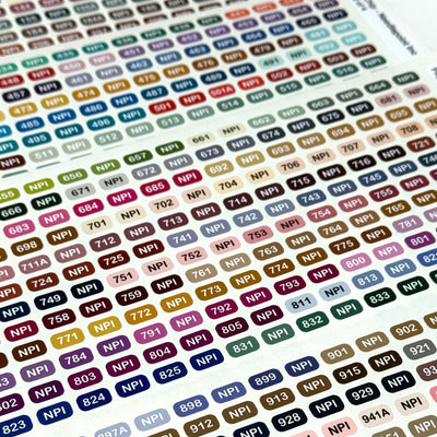 Mini colour vinyl labels for NPI (Needlepoint Inc.Silks) x476 colours