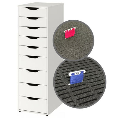 Bobbin Foam Inserts | IKEA Alex 9 Drawer Unit | up to 125 bobbins per drawer