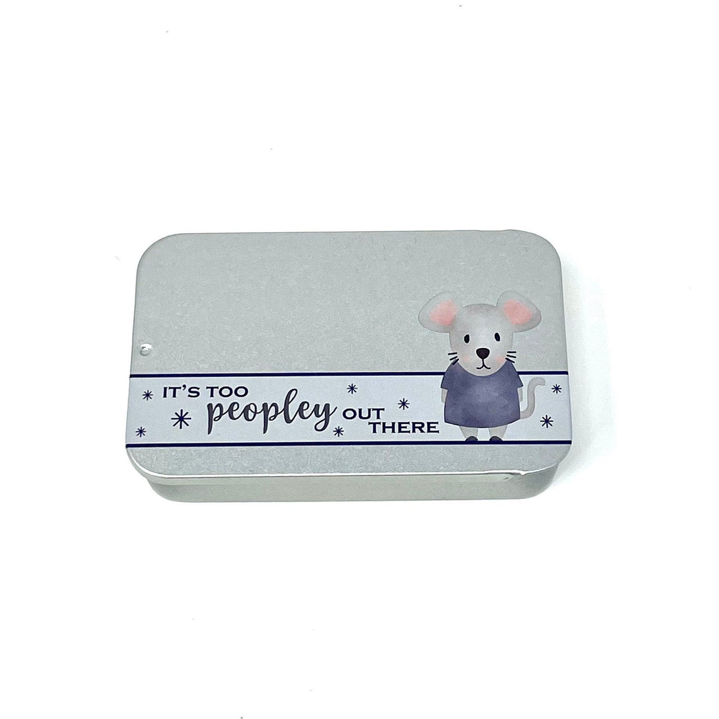 Reversible 'Too Peopley" needle minder magnet with tin - Cross stitch / embroidery gift