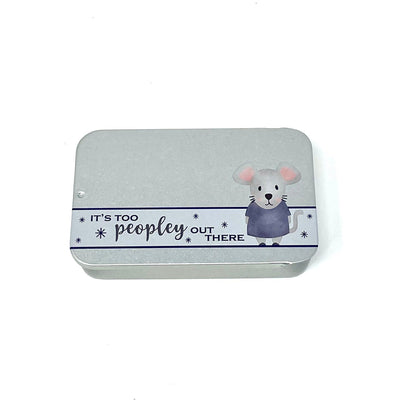 Reversible 'Too Peopley" needle minder magnet with tin - Cross stitch / embroidery gift