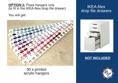 ANCHOR - Floss hangers with x444 printed Anchor swatches - x34 acrylic hangers (no floss or storage included)