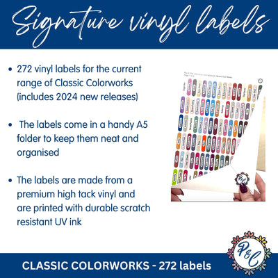 Classic Colorworks - Signature vinyl labels x272 | Includes 2024 new colours