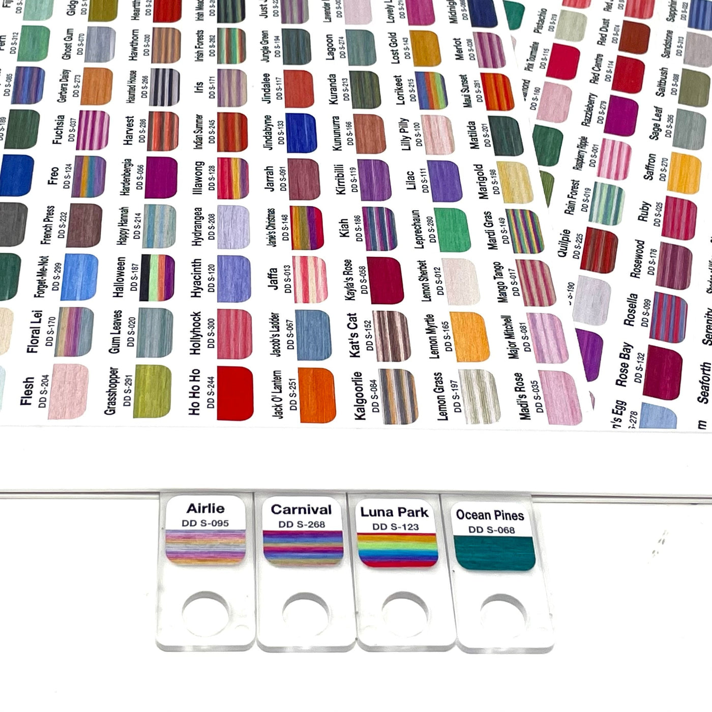 Colour vinyl labels for Dinky Dyes stranded silks (x314) suitable for Annie's Keepers | NO floss or keepers included