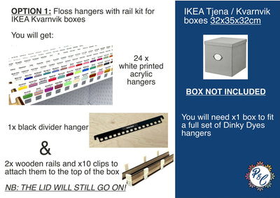 Dinky Dyes floss hangers with x314 printed swatches - x21 acrylic hangers (no floss or storage included)