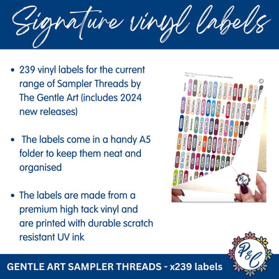 Gentle Arts - Signature vinyl labels x239 | Includes 2024 new colours